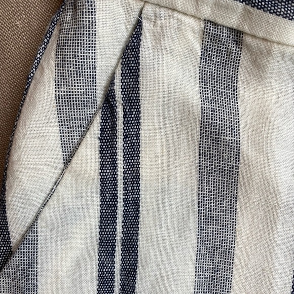 Striped Linen Cropped Pants XS - Picture 3 of 8